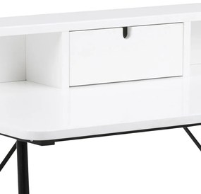 Birou cu raft si sertar DURANGO 100x55 cm, alb