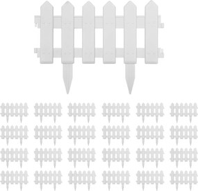 vidaXL Borduri de gazon, 25 buc., alb, 10 m, PP