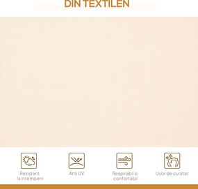 Outsunny Leagăn de grădină cu 3 locuri, copertină, șezut respirabil și cadru din oțel, bej | Aosom Romania