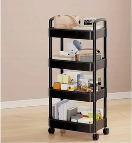 Raft pe roti POZIO 37x22x95 cm negru