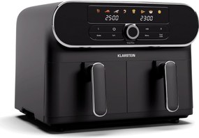 Klarstein Friteuză cu aer cald AuraAir Color Touch, 2 camere, 11 l, 1700 W, 80 - 200 °C, 8 programe
