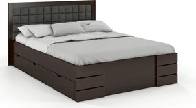 Pat lemn masiv Tapițat TerraCraft cu sertar Personalizabil Model 1 - 120x200, Da