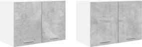 vidaXL Dulap suspendat cu ușă 2 pcs Gri beton și Alb 60 x 31 x 40 cm