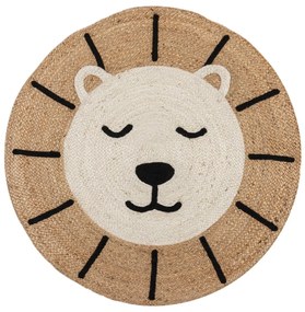 Covor pentru copii în culoare naturală din iută 100x100 cm Leo Lion – Flair Rugs