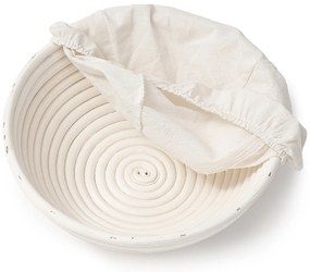 HOME ELEMENTS Coș rotund cu inserție din țesătură,25 x 8,5 cm