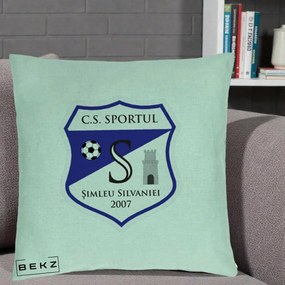 Perna Personalizata CS Sportul Simleu Silvaniei 2007, 40x40 cm, Verde Menta, Husa Detasabila, Perna Inclusa, BEKZ®