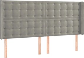 vidaXL Tăblie de pat cu aripioare gri deschis 163x16x118/128cm catifea