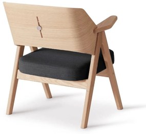 Fotoliu din lemn de stejar Findahl Hammel Me Tube, gri închis