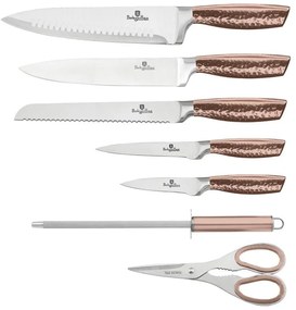 Set Cutite Cu Suport 8 Piese Rose Gold Berlinger Haus BH 2462