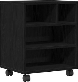 vidaXL Suport pentru imprimantă Stejar Negru 41 x 32 x 48 cm