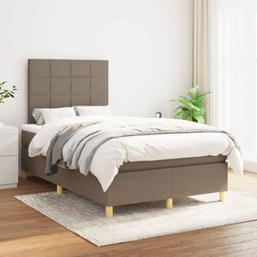 3142325 vidaXL Pat box spring cu saltea, gri taupe, 120x200 cm, textil