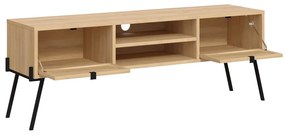 Masă TV în culoare naturală cu aspect de lemn de stejar 140x51 cm Ecrin – Marckeric