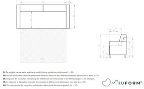 Canapea gri închis extensibilă 168 cm Lucky Lucy – Miuform