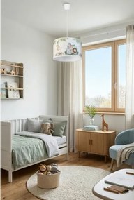BRILAGI - Lustră LED pentru copii pe cablu BOBO 1xE27/60W/230V Ø 35 cm alb/junglă