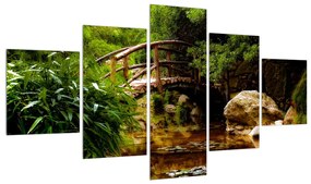Tablou cu pod din lemn peste râu (125x70 cm), în 40 de alte dimensiuni noi