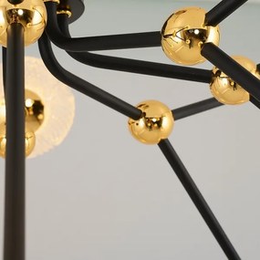 Lustru LED GELA pe tijă 16xLED/5W/230V 3000K negru/auriu