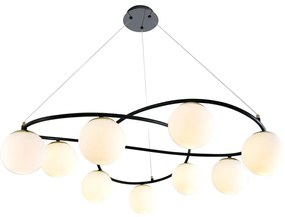 💡 Pendul N6806/9 – Simetrie și Lumină în Design Geometric Negru/Alb