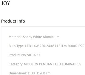 Lustra LED suspendata moderna design minimalist JOY 2L