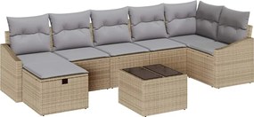 vidaXL Set de canapea cu pernă 7 pcs poliratan