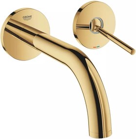 Baterie lavoar incastrata Grohe Atrio auriu lucios Cool Sunrise 19 cm fara corp ingropat