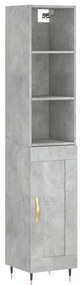 3190065 vidaXL Dulap înalt, gri beton, 34,5x34x180 cm, lemn prelucrat