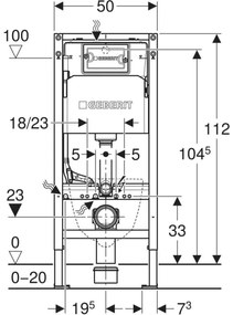Rezervor incastrat Duofix Delta 100, 12 cm grosime, Geberit