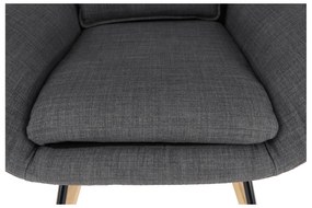 Fotoliu balansoar, material textil gri/lemn, HARPER