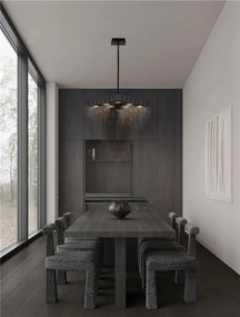 Lustra LED suspendata design modern REVIA negru