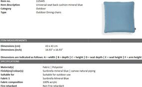 Perna decorativa LUX 43x43cm, albastru 115445 HZ