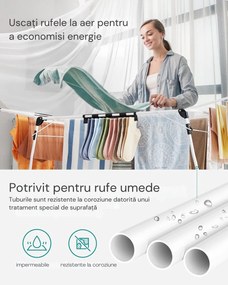 Uscător de rufe BREEZE, 56,5x173x96,5cm, alb SongmicsHome