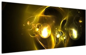 Tablou abstract cu bile galbene (120x50 cm), în 40 de alte dimensiuni noi