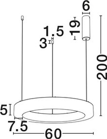 Lustra LED suspendata design decorativ VASTER D-60cm