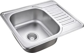 Chiuveta inox Quadron Kevin 116 cu o cuva cu picurator finisaj inox texturat 58x48 cm