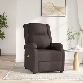 3098363 vidaXL Fotoliu de masaj electric, maro închis, material textil
