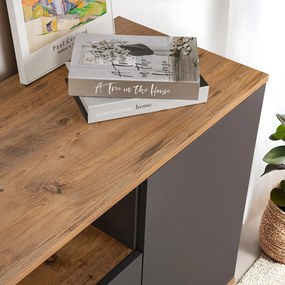 Consola, Hanah Home, Arista, 180x75x44.5 cm, Antracit / Pin Atlantic