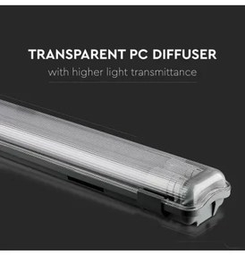 Corp led 2x18W etans IP65, tub inclus, 3400 lumeni, lumina rece, 6400K