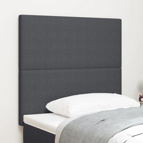 vidaXL Tăblie de pat design simplu, gri închis, 80 cm, catifea raiată