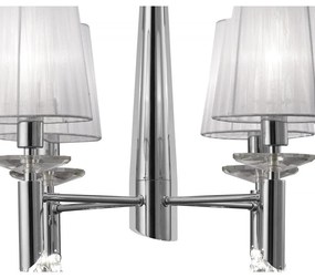 Candelabru elegant cu 4 brate Tiffany crom/ abajur alb