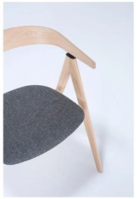 Bancă din lemn de stejar Gazzda Ava, șezut gri