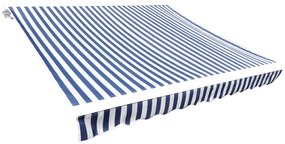 vidaXL Pânză copertină, albastru/alb, 3x2,5 m (cadrul nu este inclus)