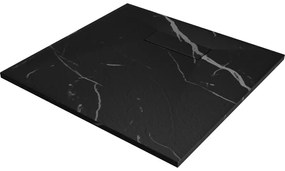 Mexen Hugo cabina de ducha cuadrada SMC 80 x 80 cm, piedra negra - 42758080