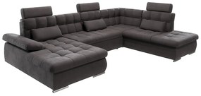 Colțar gri antracit extensibil, cu spațiu de depozitare (cu colț pe partea dreaptă, în formă de "U") Merkur – Ropez