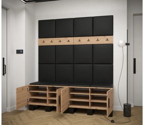 Set mobilier pentru hol Amanda 3 (Stejar artisan + gri închis). 1085878