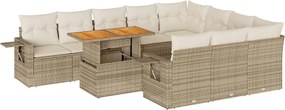 vidaXL Set canapele de grădină cu perne, 11 piese, bej, poliratan