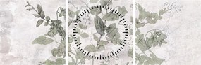 Tablou - Plante in ipsos (cu ceas) (90x30 cm)