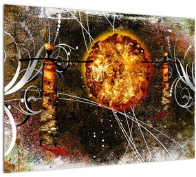 Tablou pe sticlă cu pictură epochală străveche (70x50 cm)