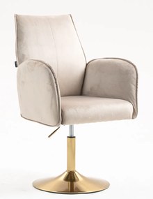HR280N Scaun Latte din Catifea cu Bază Aurie