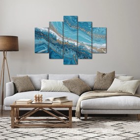 Tablou - Marmură bleu cu aur I. (150x105 cm)