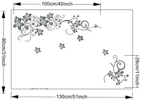 Sticker perete Black Flower Decor 6