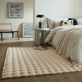 Blană crem sintetică 180x290 cm Waffle Faux Fur – Flair Rugs
